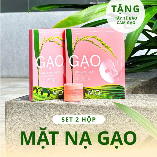 Mặt Nạ Gạo Hydrogel Vàng Cao Cấp MOI - Dưỡng Sáng Da, Nâng Cơ, Chống Lão Hóa
