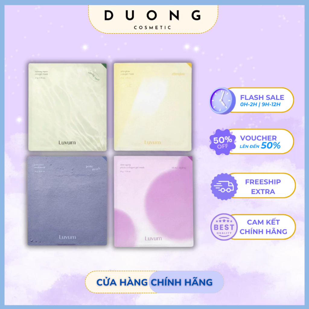 Mặt Nạ Thạch LUVUM 5 Miếng Dưỡng Sáng Da, Dịu Da Nhạy Cảm Hàn Quốc