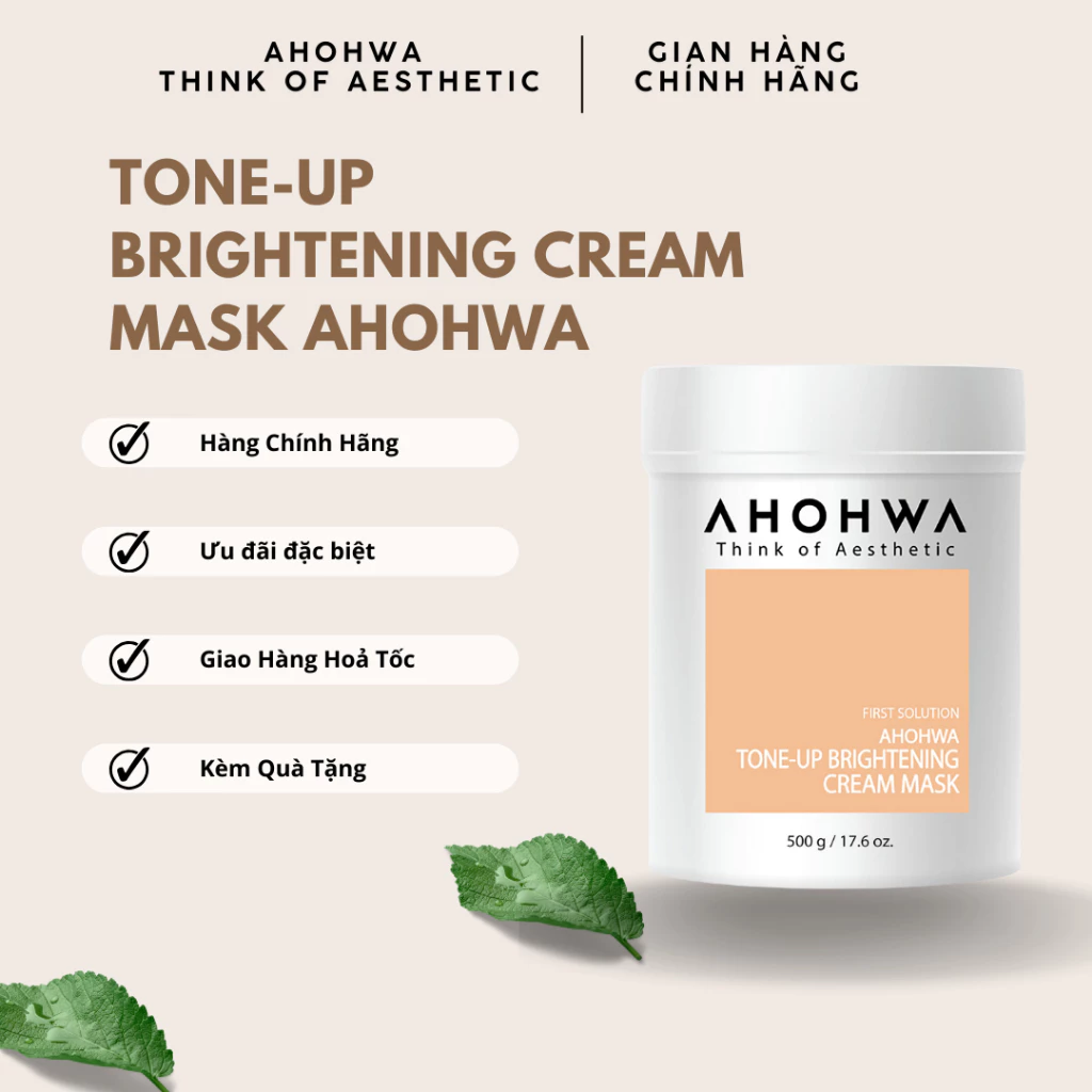 Mặt Nạ Ủ Trắng Ahohwa 500g - Dưỡng Sáng Da, Mờ Thâm Nám, Tặng Kèm Quà