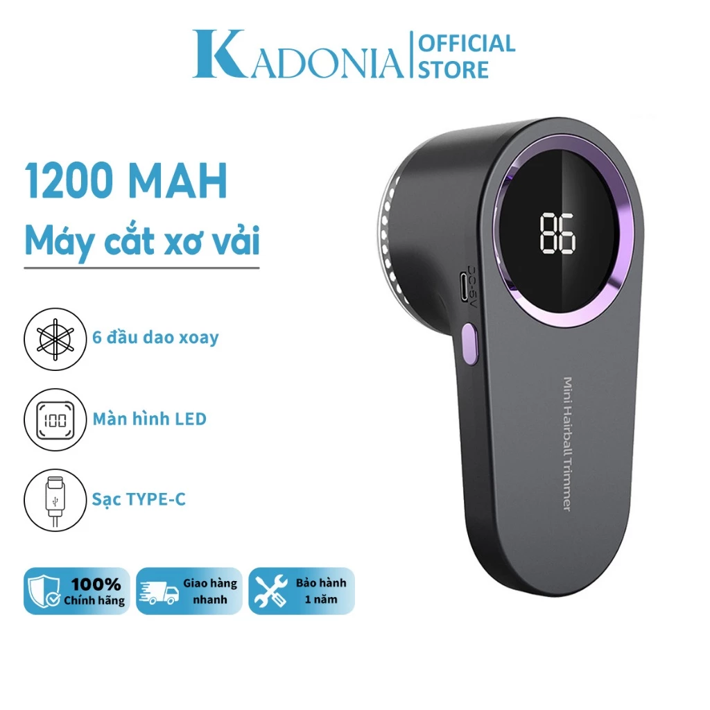 Máy Cắt Lông Xù Mini KADONIA: Màn Hình LED, Sạc Type-C, Động Cơ Mạnh