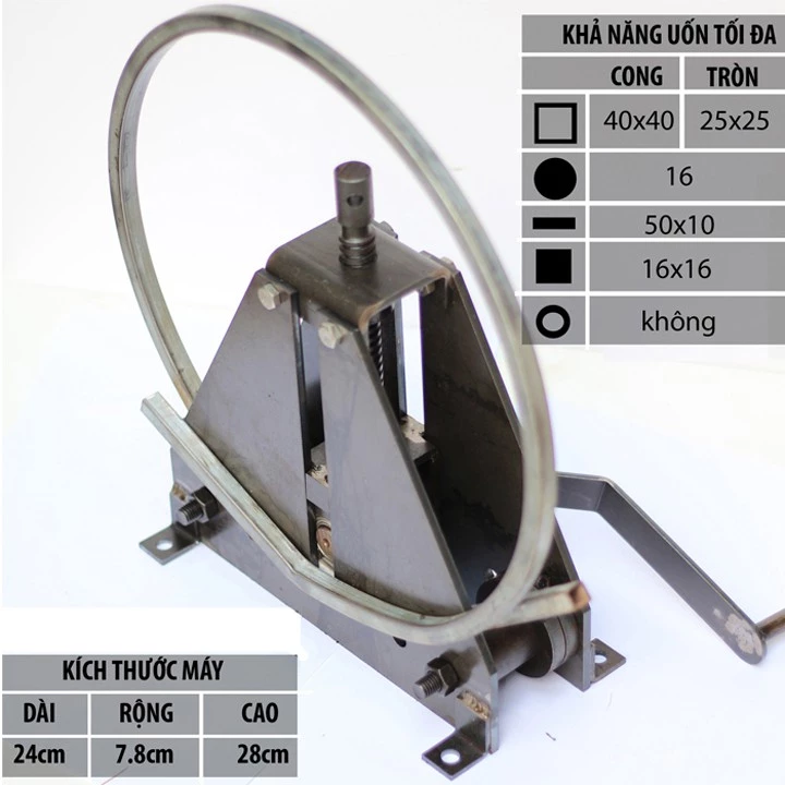 Máy Uốn Sắt Mini Thủ Công MDU110-19 - Uốn Sắt Hộp, Tròn, Vuông Dễ Dàng