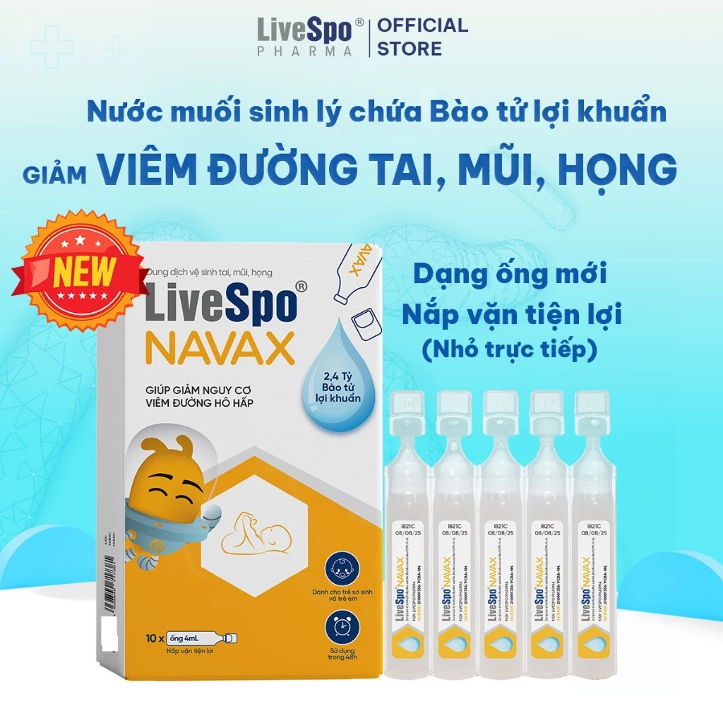 Nước Muối Sinh Lý LiveSpo Navax Cho Trẻ Sơ Sinh - Giảm Nghẹt Mũi, Sổ Mũi Hiệu Quả