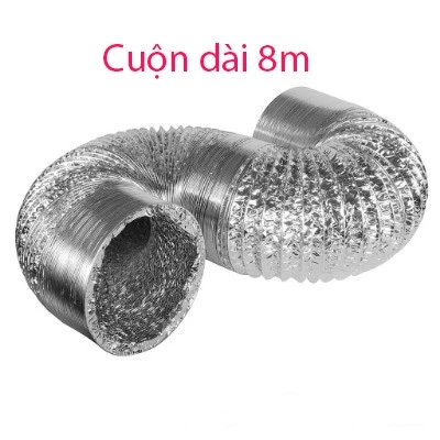 Ống Gió Mềm Tròn D100-D350, Cuộn 8m, Chịu Nhiệt -30 đến 250 Độ C