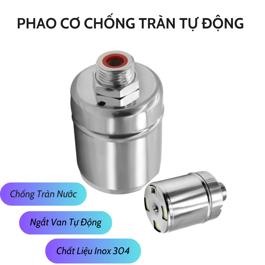 Phao Nước Tự Ngắt Mini Inox 304 - Chống Tràn Bể, Điều Chỉnh Mực Nước Dễ Dàng