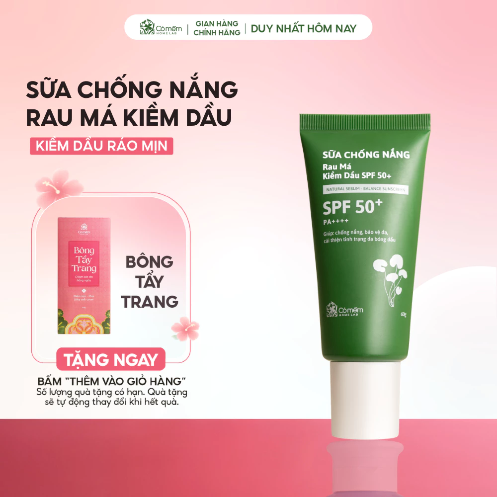 Sữa Chống Nắng Kiềm Dầu Ngừa Mụn Rau Má Cỏ Mềm SPF50+ PA++++ Cho Da Dầu