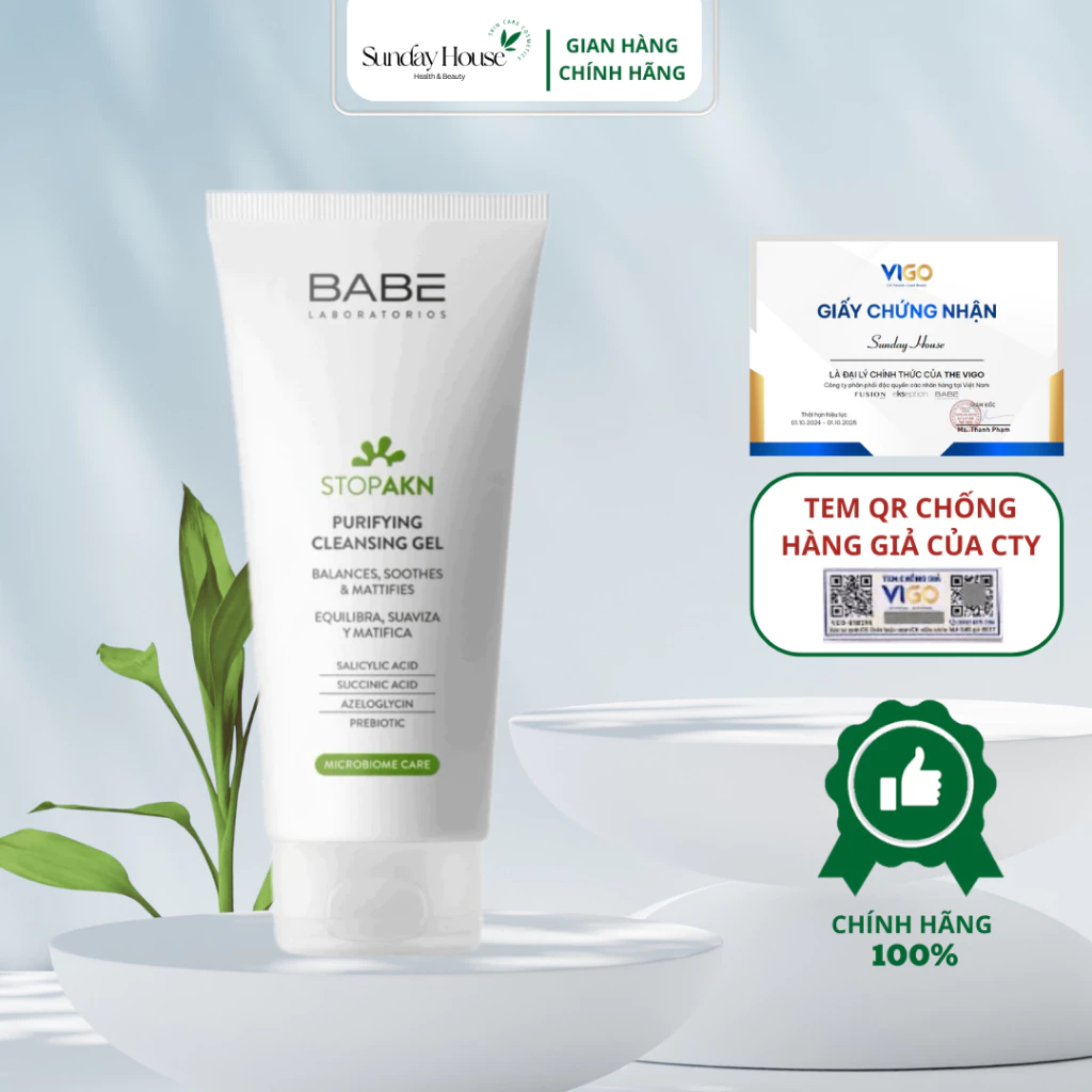Sữa Rửa Mặt BABÉ Stop Akn Gel Kiểm Soát Dầu Mụn, Giảm Viêm, Không Căng Rít