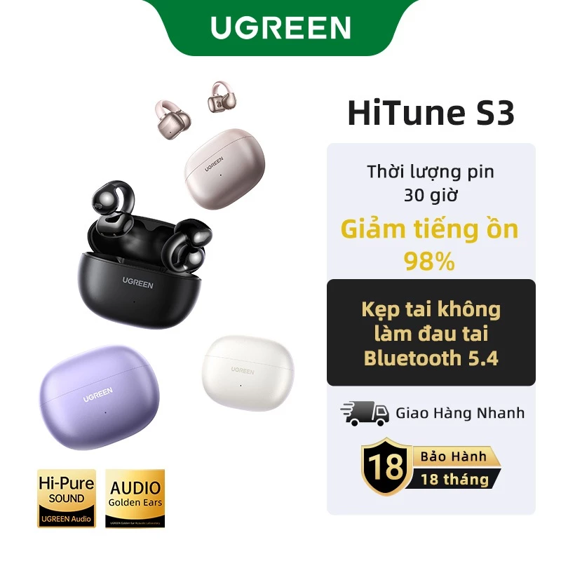 Tai Nghe Thể Thao UGREEN HiTune S3 - Thiết Kế Mở Thoáng Tai, Pin 30h, Chống Nước IPX5