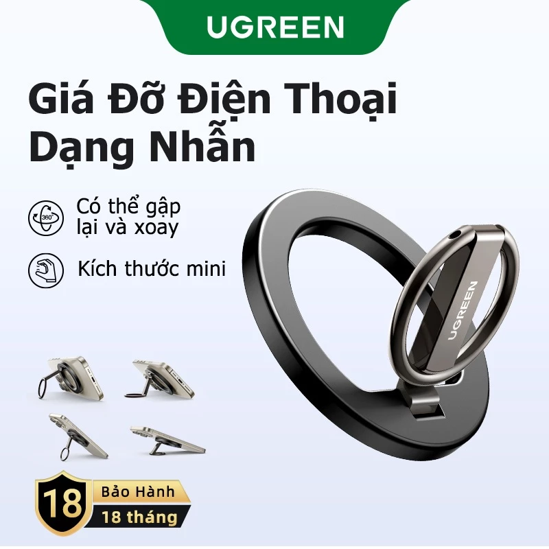Ugreen MagSafe 2 Mặt Từ Tính - Giá Đỡ Điện Thoại Chắc Chắn, Xoay 360 Độ Cho iPhone, Samsung
