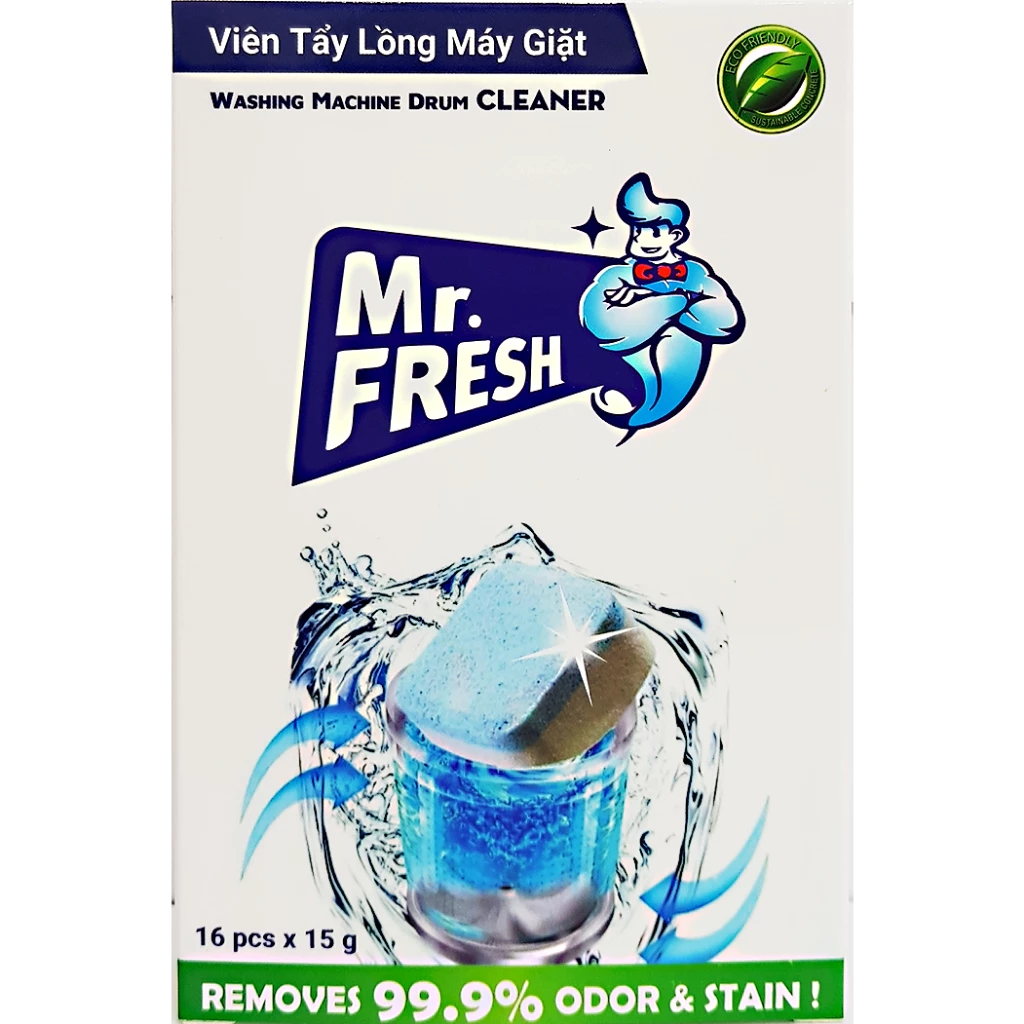 Viên Tẩy Lồng Máy Giặt Mr.Fresh 16 Viên - Diệt Khuẩn 99%, Khử Mùi Hôi Hiệu Quả