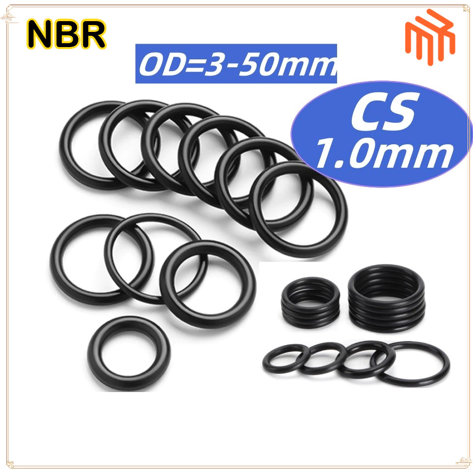 Vòng Đệm Cao Su NBR O-Ring CS1.0mm, Đường Kính Ngoài 3-40mm, Chịu Dầu, Nhiệt Tốt