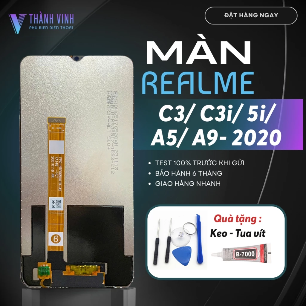 Màn Hình Oppo Realme C3 C3i A5 A9-2020 Chính Hãng, Tặng Keo Và Bộ Công Cụ Thay Thế