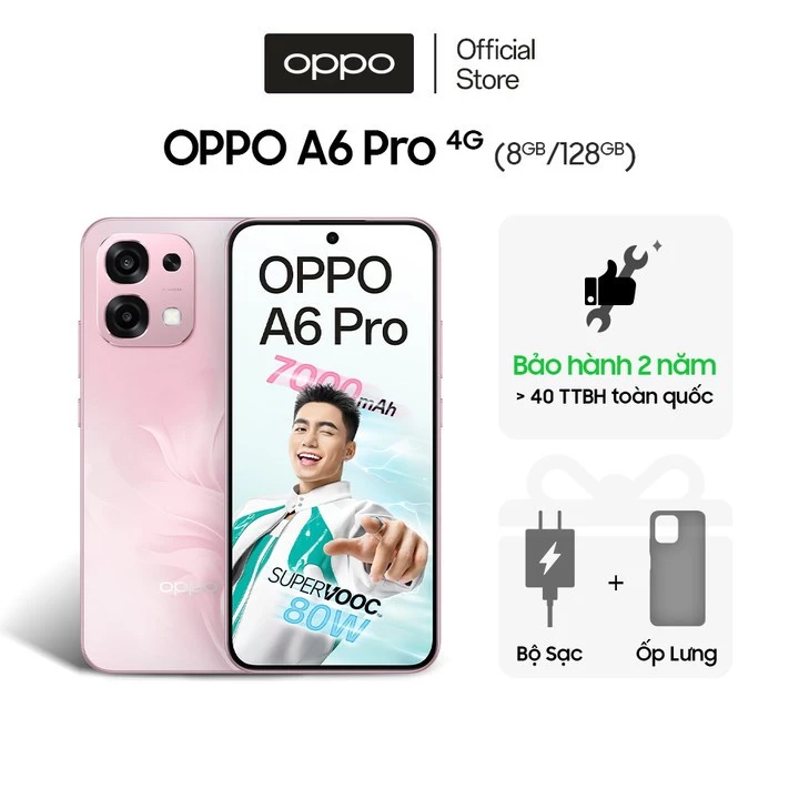OPPO A6 Pro 4G: Pin 7000mAh, Màn 120Hz, Camera AI 50MP - Bảo Hành 24 Tháng