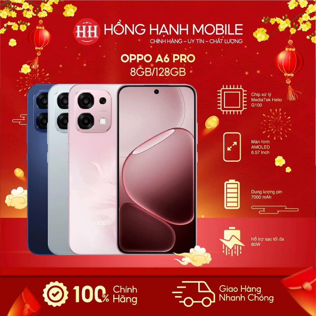 Oppo A6 Pro 8GB/128GB Chính Hãng - Màn AMOLED 120Hz, Pin 7000mAh Trâu Bò