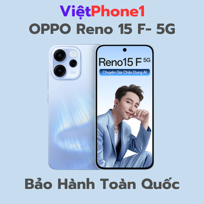 OPPO Reno15F 8GB/256GB Chính Hãng - Màn AMOLED 120Hz, Pin 7000mAh Sạc 80W, Chống Nước IP68