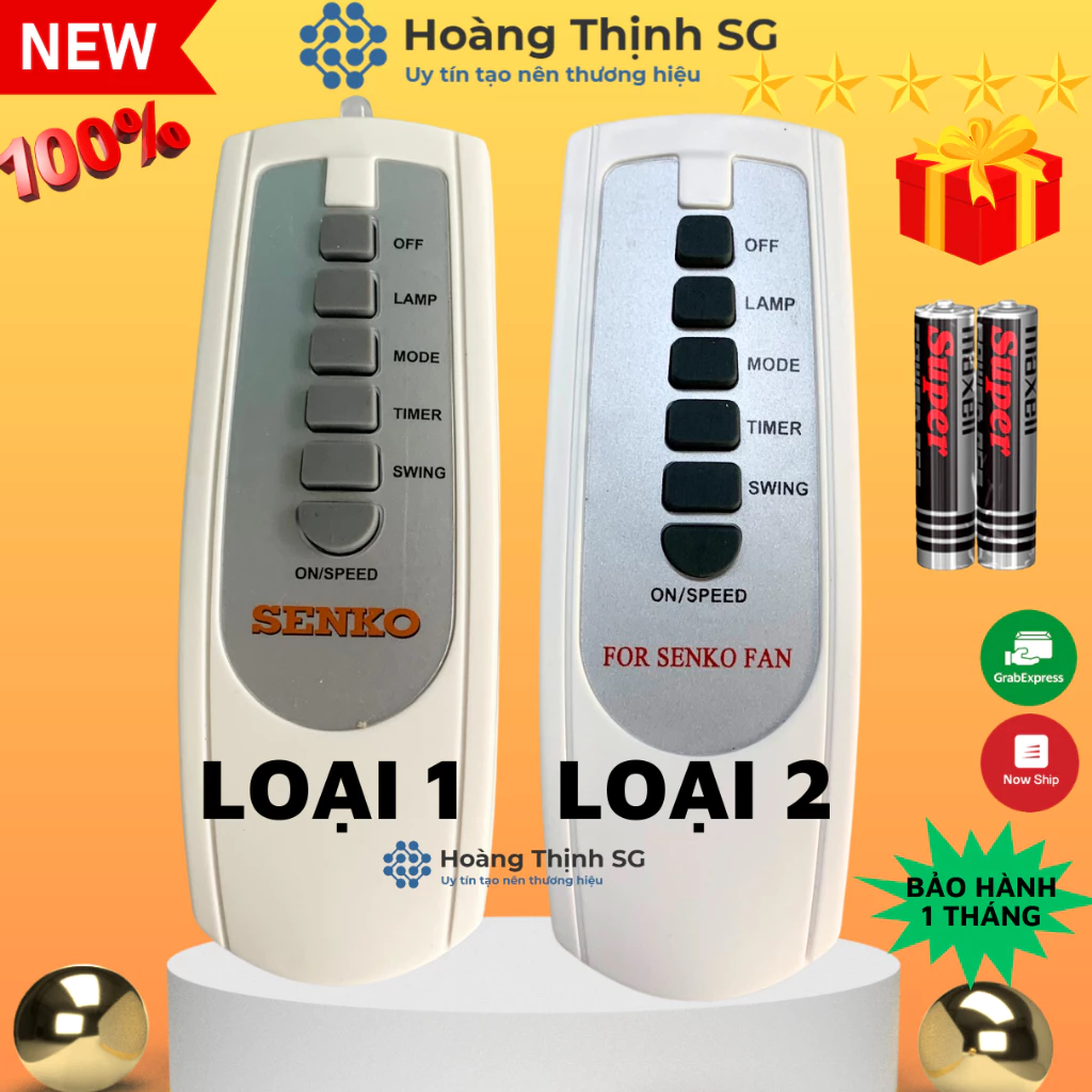 Remote Quạt Senko Chính Hãng - Thay Thế Hoàn Hảo, Tặng Kèm Pin AAA