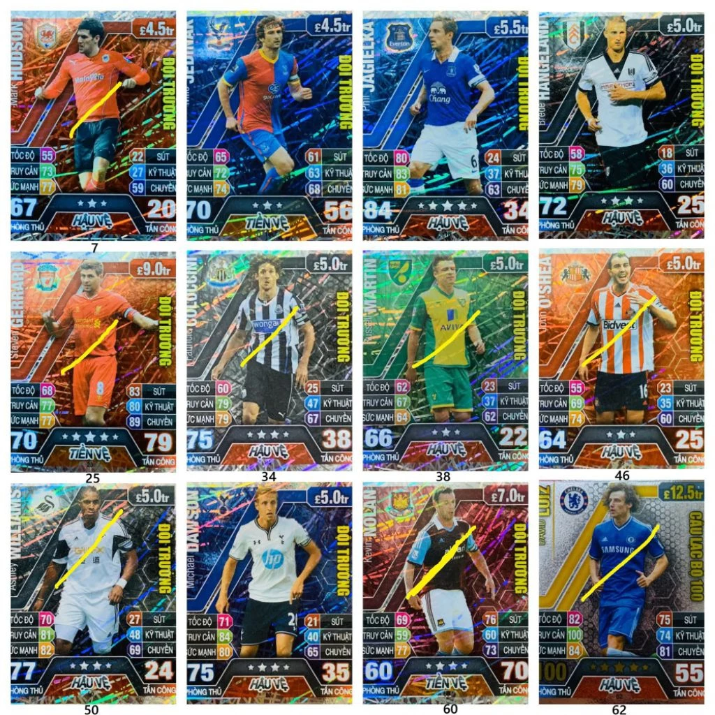 Thẻ Cầu Thủ Ngôi Sao Poca Match Attax 2013/14 - Bộ Sưu Tập Siêu Sao Ngoại Hạng Anh