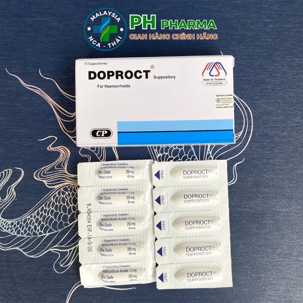Viên Đặt Trĩ Thái Doproct 10 Viên - Hỗ Trợ Giảm Ngứa, Sưng Đau Trĩ Nội Ngoại